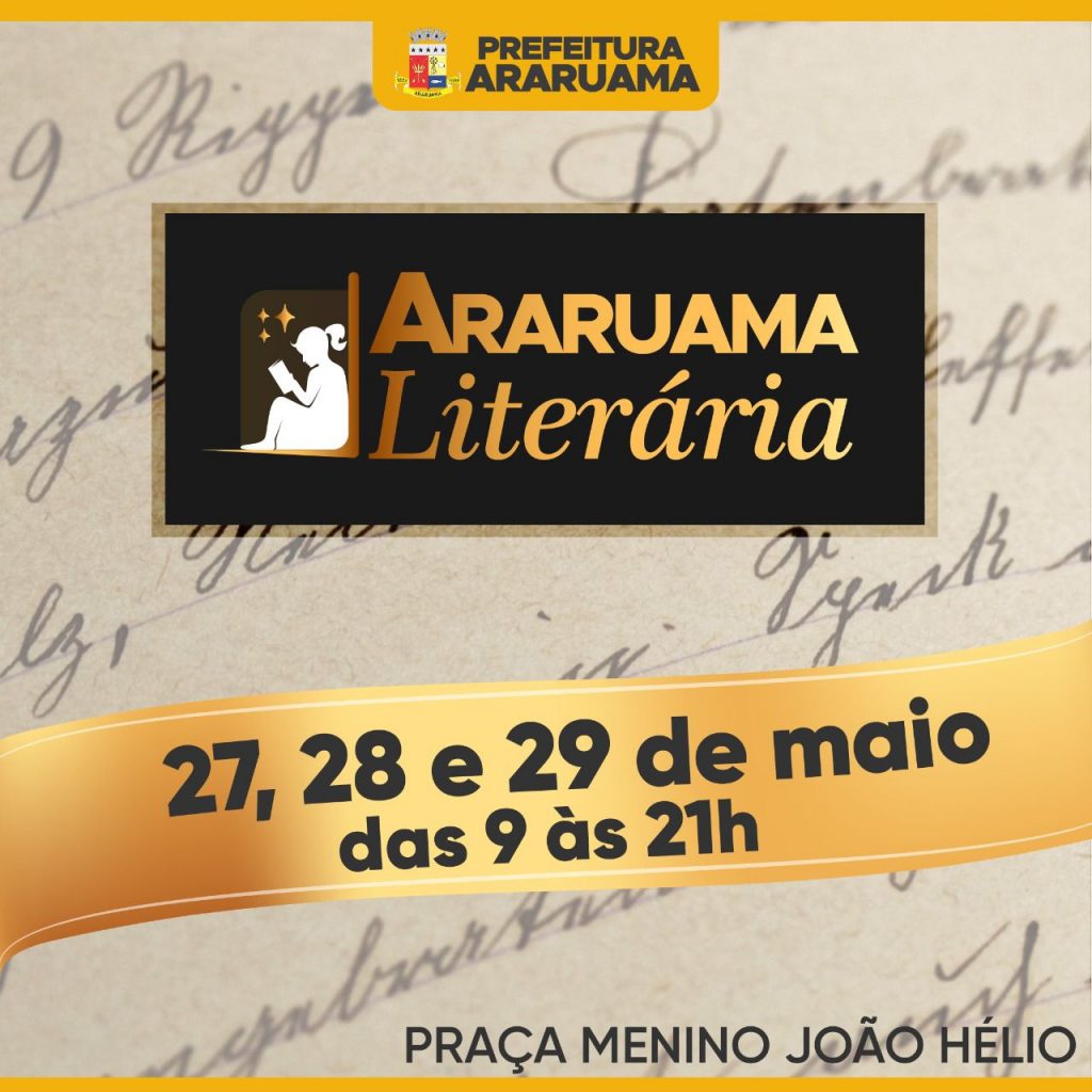 Araruama Literaria Araruama terá feira literária no último fim de semana de maio