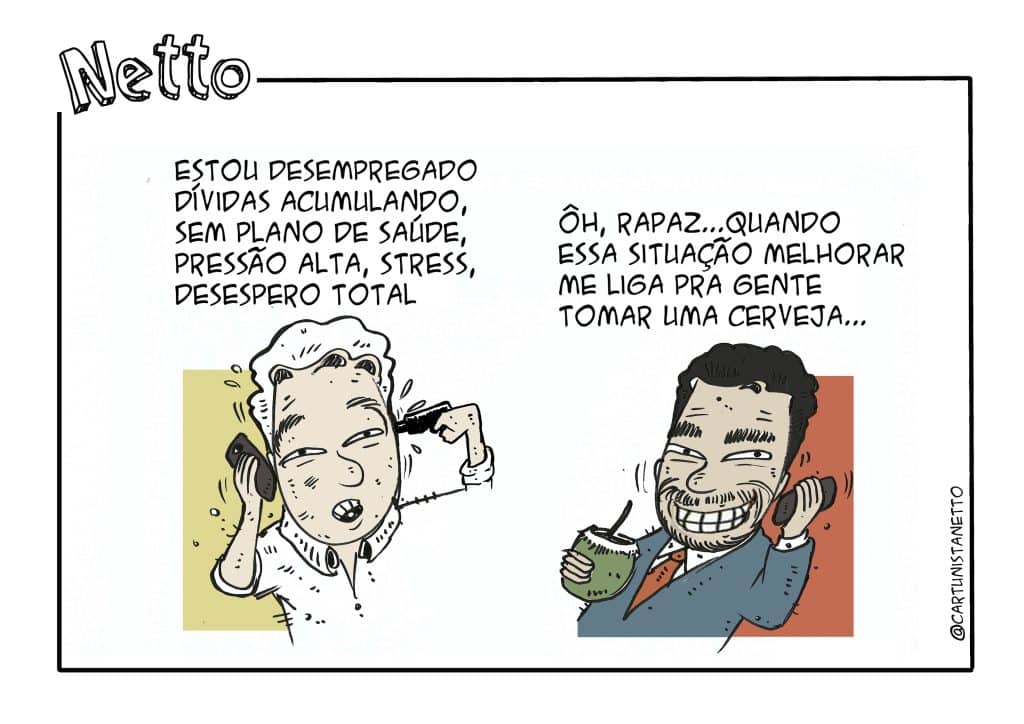 AJUDA Charge de domingo, por Roberto Netto