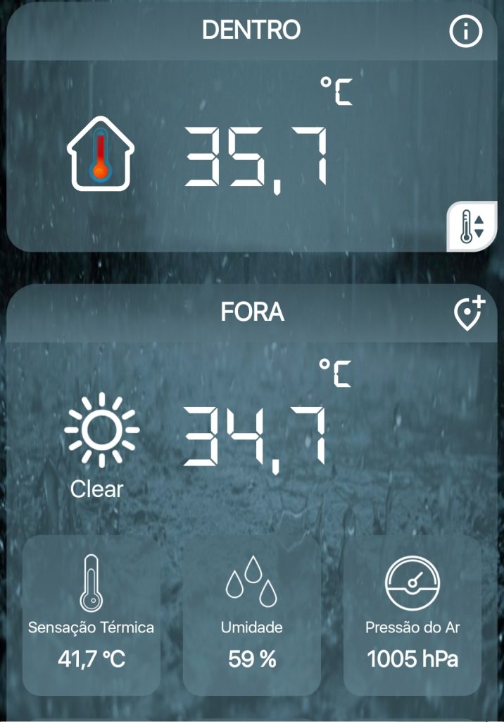 Screenshot 20231117 125942 Room Temperature Sensação térmica dentro de ônibus sem ar-condicionado e com janelas que não abrem passa dos 40 graus