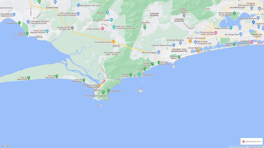 water level above mhhw 0p2 m contiguous Devido a mudanças climáticas, mar pode subir e Rio de Janeiro ficar sem atuais praias nos próximos 20 anos