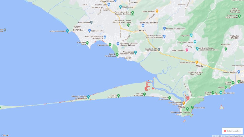 water level above mhhw 0p7 m contiguous Devido a mudanças climáticas, mar pode subir e Rio de Janeiro ficar sem atuais praias nos próximos 20 anos