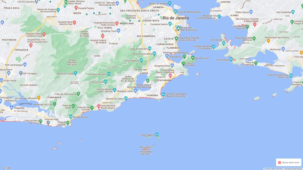 water level above mhhw 0p7 m contiguous 2 Devido a mudanças climáticas, mar pode subir e Rio de Janeiro ficar sem atuais praias nos próximos 20 anos