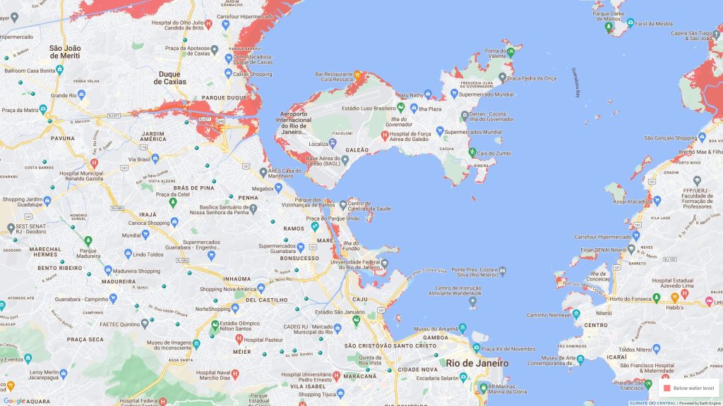 water level above mhhw 0p7 m contiguous 3 Devido a mudanças climáticas, mar pode subir e Rio de Janeiro ficar sem atuais praias nos próximos 20 anos