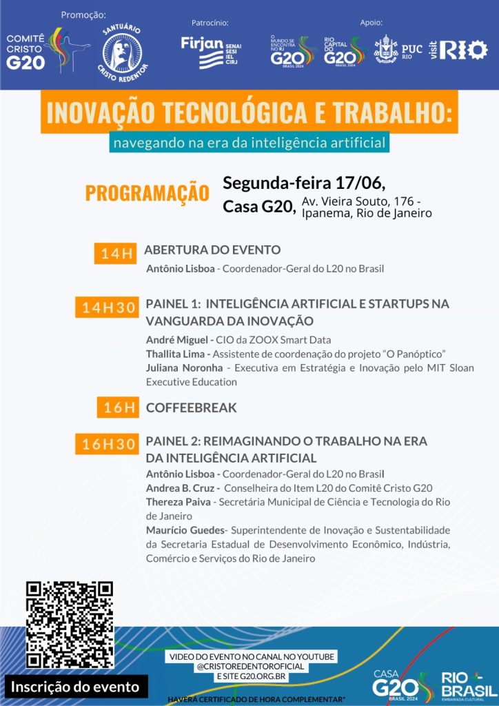 WhatsApp Image 2024 06 14 at 17.15.46 Comitê Cristo G20 realiza Seminário sobre Inteligência Artificial e Trabalho