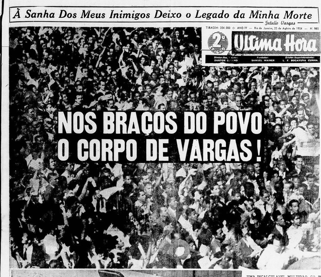 12 Ultima Hora ago 1954 Itinerários de Getúlio Vargas no Rio, antiga Capital Federal