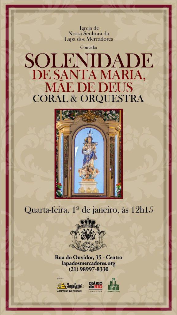 Solenidade de Santa Maria Mae de Deus No 1º dia do ano, Igreja de Nossa Senhora da Lapa realiza Solenidade de Santa Maria, Mãe de Deus